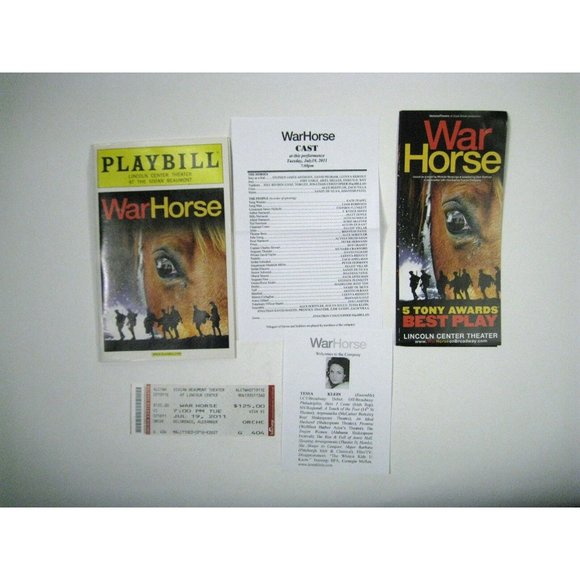 Warhorse Playbill July 2011 Lincoln Center Theater Ticket Matt Doyle Horse - Picture 1 of 10